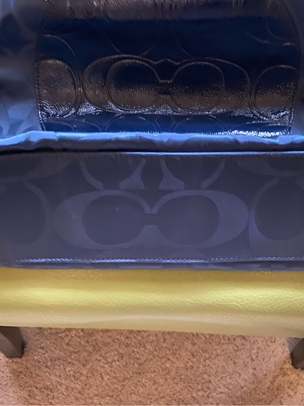 Coach Navy Signature Circle Tote - Picture 3 of 5